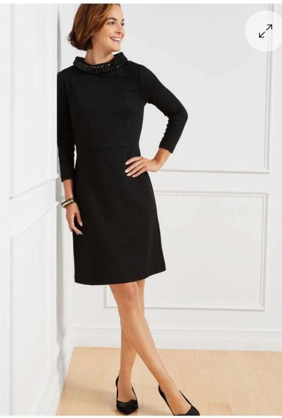 🖤 Talbots 🖤 Petite Sequin Detail Mockneck Ponte Dress Sz 8P